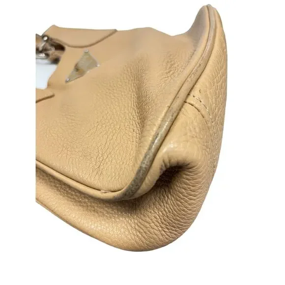 PRADA Beige Vitello Leather Logo Daino Box Shoulder Bag - Picture 5 of 11